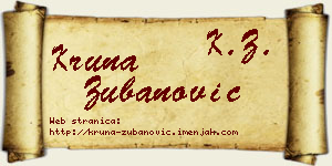 Kruna Zubanović vizit kartica
